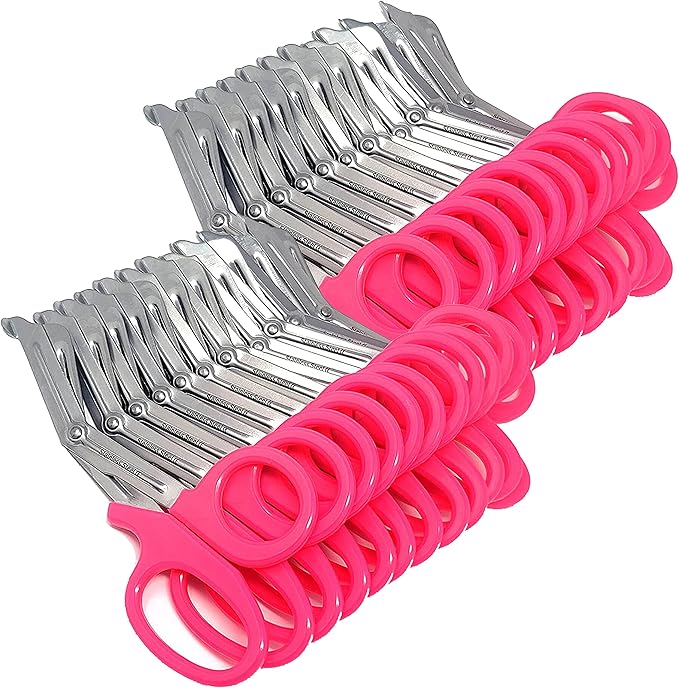Set of 24 Trauma Paramedic EMT Shears Scissors 7.25"- Made of Premium Quality Stainless Steel - Ideal Gift for EMT, Nurses doctors Firefighter and more (Pink)