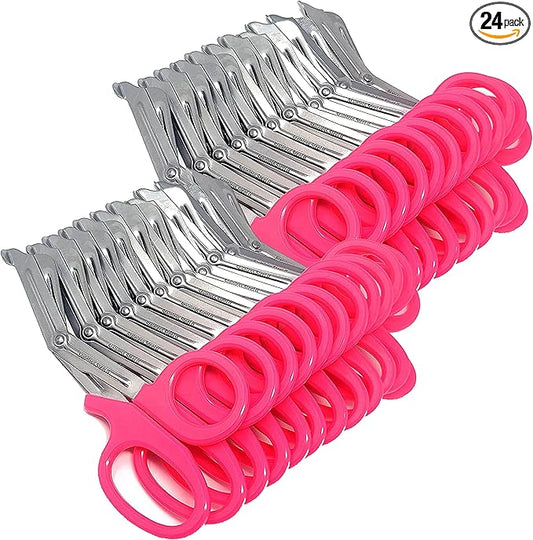 Set of 24 Trauma Paramedic EMT Shears Scissors 7.25"- Made of Premium Quality Stainless Steel - Ideal Gift for EMT, Nurses doctors Firefighter and more (Pink)