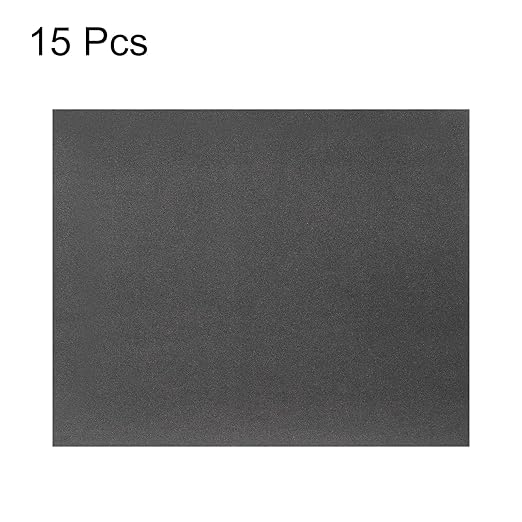 HARFINGTON 15pcs Sandpaper 180 Grit 9 x 11 Inch C-Weight Backing Silicon Carbide Abrasive Wet Dry Sanding Sheets for Wood Finishing, Metal Sanding, Automotive Polishing