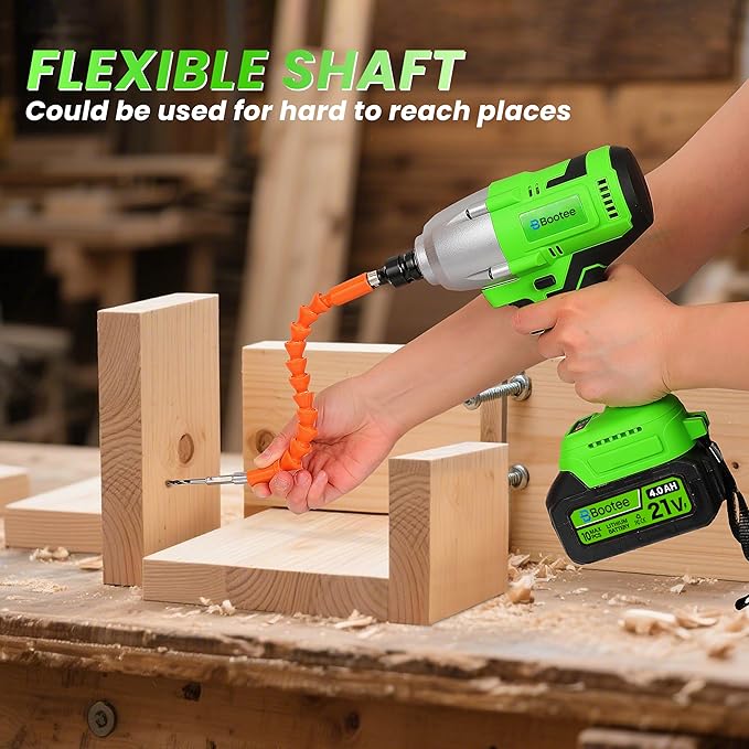 BOOTEE Cordless Impact Wrench 1/2 Inch, 516ft-lbs (700N?팵) Brushless Impact Gun, 3500RPM w/2x4.0Ah Battery, 5 Sockets, High Torque Electric Impact Driver for Car/Truck/Home DIY