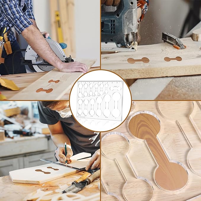 Router Templates for Woodworking,Router Jig Dumbbell Inlay Templates Decorative,13-in-1 DogBone Router Templates(10 * 7.8 inches)