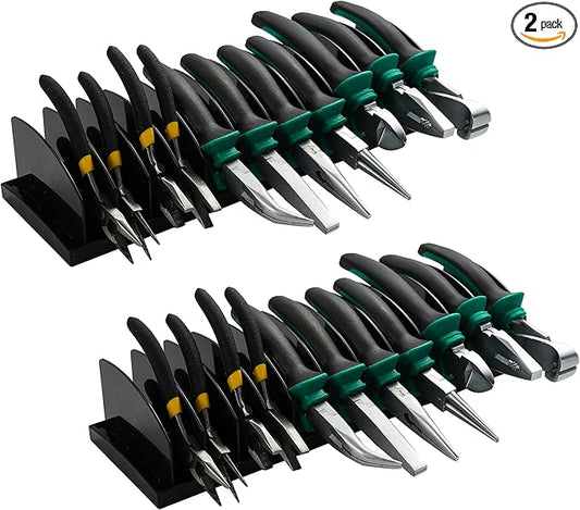 2-Pack Plier Organizer Rack, Pliers Holder with Non-Slip Rubber Base and Adjustable Dividers, 22-Slot Tool Box Organizer, Cutter Organizers, Tool Drawer Organizer(Pliers Not Included)