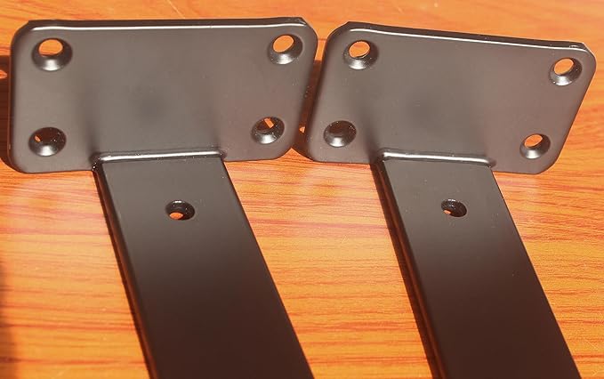 24 Pack - 10 inch Black Hidden L Shelf Bracket (1/5 Inch Thicked) Iron Floating Shelf Brackets Rustic Industrial Metal Brackets for Shelf Support