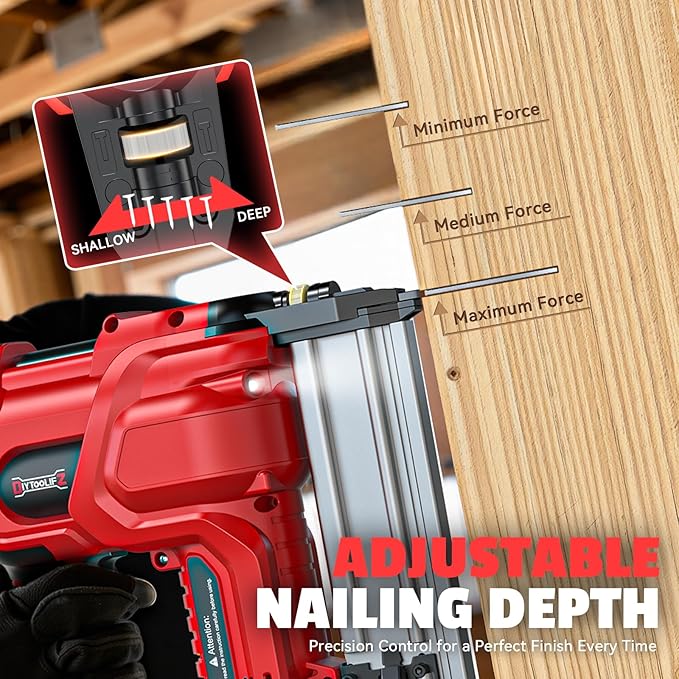 18GA Cordless 2" Brad Nailer Compatible with Milwaukee 18V (Tool Only), 2-in-1 Nail/Staple Gun, Tool-Free Jam, Adjustable Depth, 2 Modes with 400 Nails/Staples for Woodworking, Carpentry
