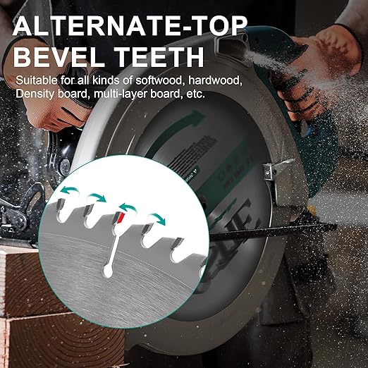 10-Inch Table Saw Blade 60 T, 5/8 Inch Arbor Circular Saw Blades, Carbide Tipped Teeth Miter Saw Blade for Cutting Wood, 1 Pack
