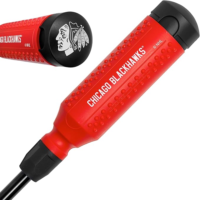 MEGAPRO짰 NHL짰 Team Edition Multi-bit Screwdriver | Officially Licensed NHL짰 Gear | Durable, Ergonomic, Pro-Grade Screwdriver (Chicago Blackhawks짰)