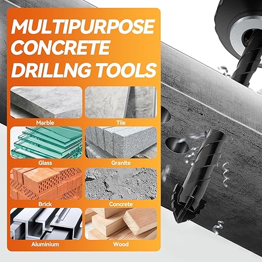 Masonry Concrete SONCHIE Serrated Drill Bit Set for Tile Brick Glass Plastic and Wood Carbide Tipped for use with Tile Wall Mirrors and pavers on Concrete or Brick Walls 10 pcs