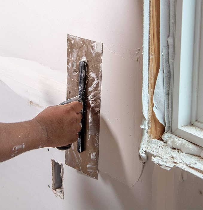 LEVEL5 12" x 4.75" Flex Drywall Curved Trowel, 0.5MM Blade | Triple-Hardened Stainless Steel, High-Impact Handle | Sheetrock Gyprock Wall-Board Plasterboard | 4-988
