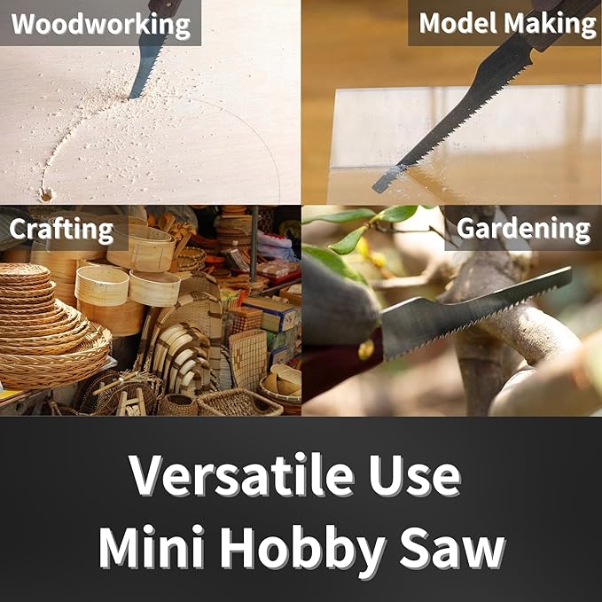 Mini Hobby Saw 3" for Crafts - Precision Japanese Pull Saw for Wood, Plastic, PVC - Razor Sharp Japanese Steel Blade & Wood Handle - Made in Japan