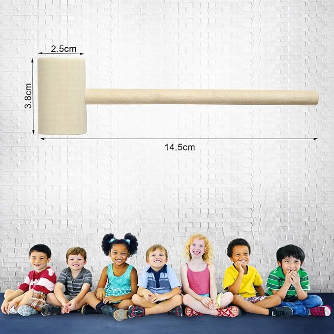 MIHEY 36 Pcs Wooden Hammers for Chocolate, Wood Mallets for Breakable Heart, Small Mallets Crab Hammers