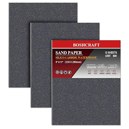 600 Grit Sandpaper, Wet Dry Sandpaper for Wood Metal Hand Sander Sand Paper Sandpaper Sheets Sandpaper Set Cut for Use 9"" x 11""/12 Sheets