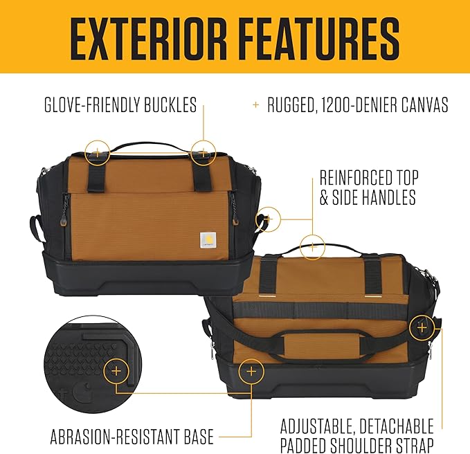 Carhartt Mens Station Tool Bag W/Adjustable Shoulder Straps, Durable, Water-Resistant Tool Organizer, Large Tool Bag