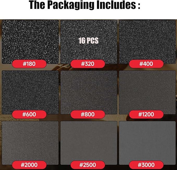 16 Pcs 320 Grit Sanding Sponge, Ultra Fine Sandpaper Assortment Pads, Soft Foam Sanding Block Dry Wet Sandpaper for Model Drywall Metal Wood Furniture Polishing (P320)
