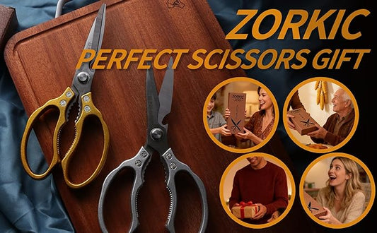 Kitchen Scissors, Multi-All Purpose Japan Kitchen Shears, Heavy Duty Dishwasher Safe Food Scissors for Chicken, Poultry, Fish, Meat & Herbs Christmas Gifts for Men Women Mom Dad