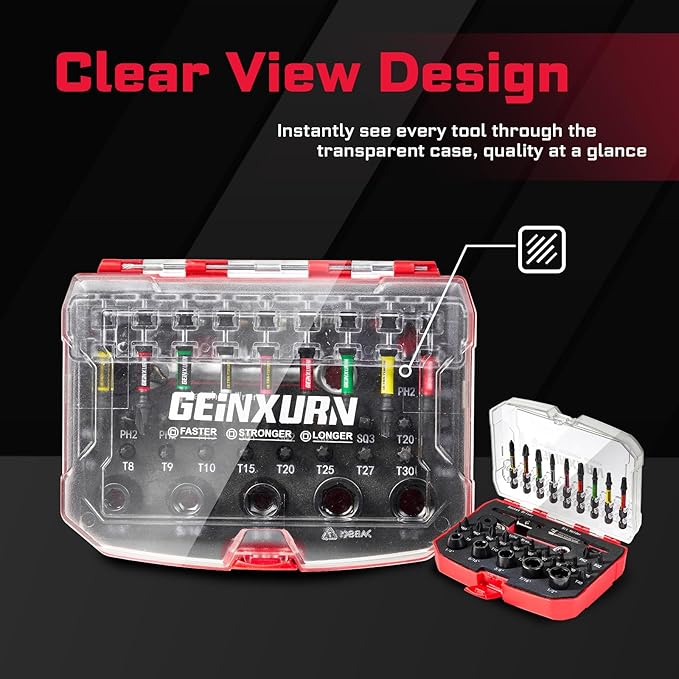 39 Pieces Tool Kit with Matching Storage Box, Include 1??2??S2 Steel Magnetic Screwdriver Bits (Phillips/Square/Torx), Socket, Socket Drive, Bit Holder and Mini Ratchet Wrech for Home Repairs