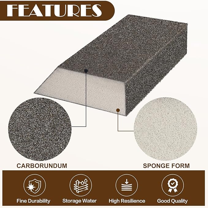 8pcs Angled Sanding Blocks Assortment Kit, Sponge Sand Block Washable and Reusable, Wet & Dry Sandpaper Block for Wood Metal Drywall and Furniture Paint - 60/80/100/120 Grit