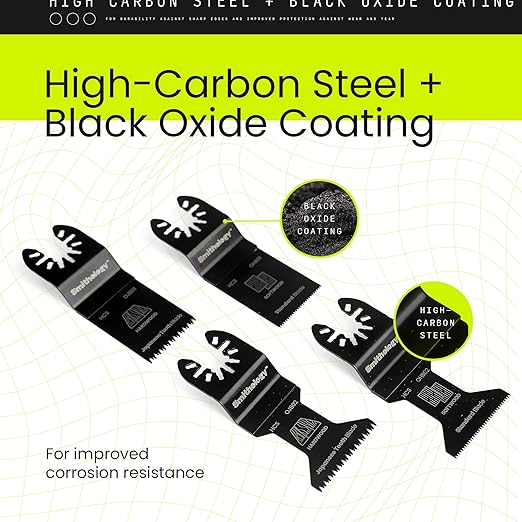 Smithology 24PCS Oscillating Saw Blades - 6 Japanese Tooth & 18 Standard Multi-Tool Blades for Wood, PVC & Plastic | Fits Dewalt, Milwaukee, Ryobi, Makita, Craftsman, Porter Cable, Ridgid, Rockwell