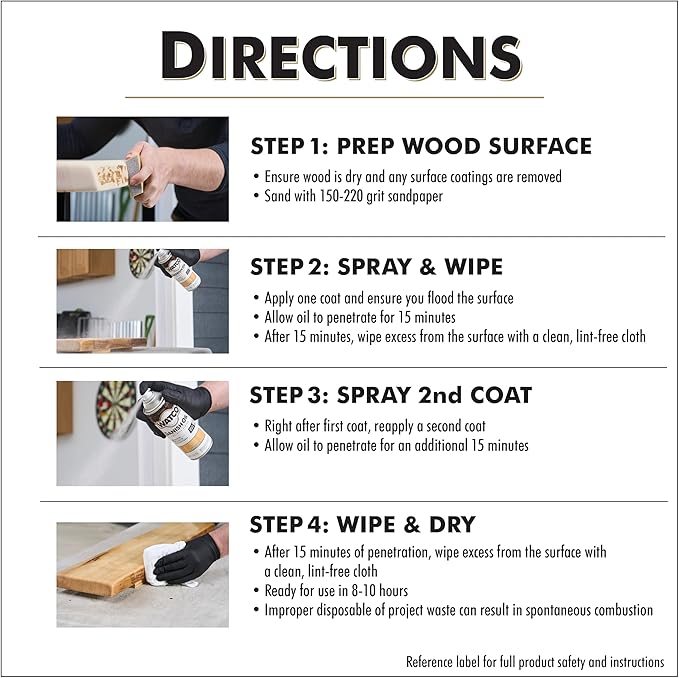 Watco Danish Oil Wood Finish Spray, 11.25 oz, Natural