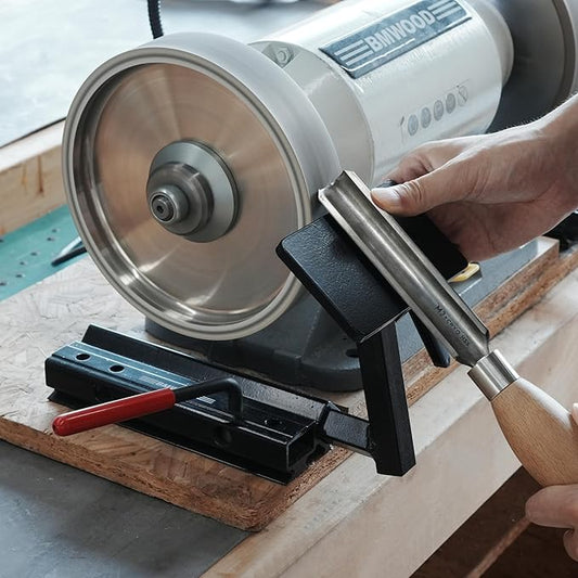 BG-GJ Set Complete Grinding Jig System for Wood Chisels, Grind Sharpening System for 8 Inch Grinders to Sharpen Lathe Turning Tools, Chisels, Skews, Bowl Spindle Gouges.