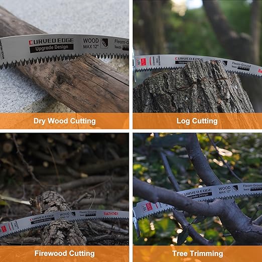 5 Pack 15 Inch 6 Tpi Japanese Teeth Reciprocating Saw Blades for Wood Cutting and Tree Trimming, Cr-V Sawzall Blades with Curved Edge and Fleam-Ground Teeth for Longer Life and Faster Cutting Speed