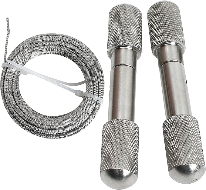 Wire Saw for Goat Horns with 2 Handles, Dehorning Cutting Tool OB Stainless Steel Heavy Duty Braided Removal Cutter, Rust Resistant Pocket String Compact for Outdoor Camping Garden Cattle Fishing