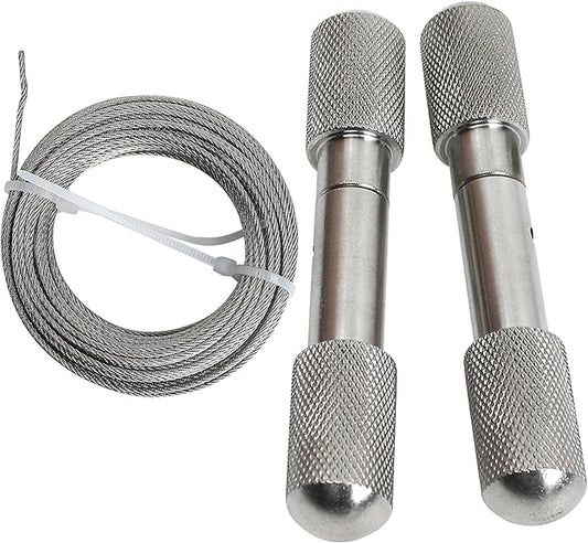 Wire Saw for Goat Horns with 2 Handles, Dehorning Cutting Tool OB Stainless Steel Heavy Duty Braided Removal Cutter, Rust Resistant Pocket String Compact for Outdoor Camping Garden Cattle Fishing