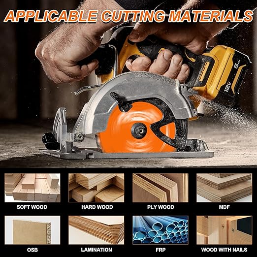 3 Pack 7-1/4 Inch 24 ATB Teeth Framing Circular Saw Blades for Wood Cutting with 5/8'' Arbor, Replacement for Diablo D0724A Framing Saw Blade, with TCT for Longer Life and Faster Cutting Speed