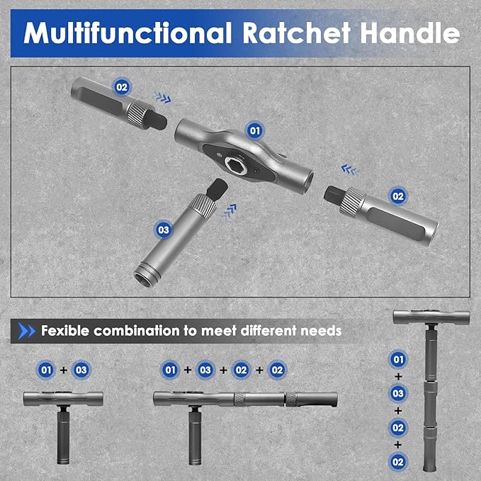 24 in 1 Magnetic Ratchet Screwdriver Set, DIY Magnetic Screwdriver Set with Detachable Handle&Multi-Bit, Portable Screwdriver Kit Precision Repair Tool for Furniture, Computer, Bicycle, Electronics