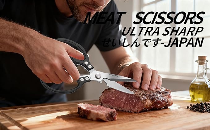 Kitchen Scissors, Multi-All Purpose Japan Kitchen Shears, Heavy Duty Dishwasher Safe Food Scissors for Chicken, Poultry, Fish, Meat & Herbs Christmas Gifts for Men Women Mom Dad