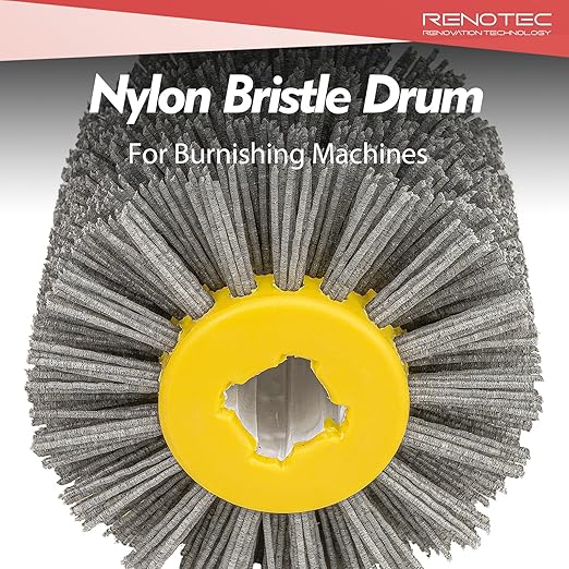 Nylon Bristle Drum, #60, Scale and Rust Stripping, 4.33" x 4", 110x100mm, for Burnishing Polishing Machine