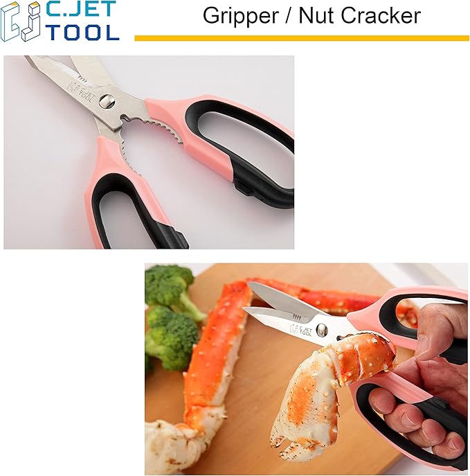 8" Heavy Duty Scissors, Utility Scissors All Purpose for Cardboard, Plastic, Carpet, Rope, Leather. Sharp Stainless Steel Blades, Non?멣lip Handle, Kitchen Shears for Food, Meat & Poultry