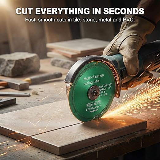 12 Pack Indestructible Disc 2.0 - Cut Everything in Seconds, 4 Inch Indestructible Disc for Grinder for Angle Grinder 7/8 inch, Circular Saw Blades for Rock Slab, Tile Ceramic Metal Wood PVC Pipe