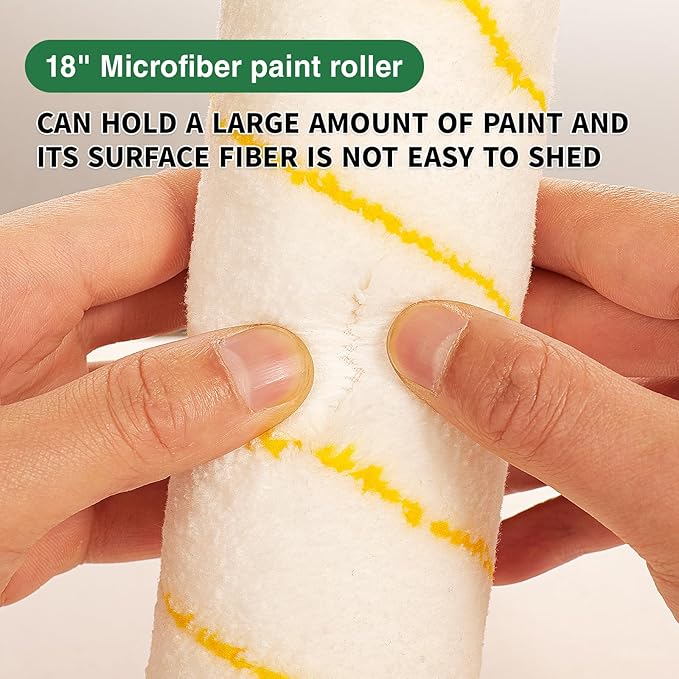 Voomey 18" Paint Roller kit竊? Piece 18 inch Paint Roller竊?8 Paint Roller Tray with Liner,Microfiber Paint Roller,Paint kit for House Painting