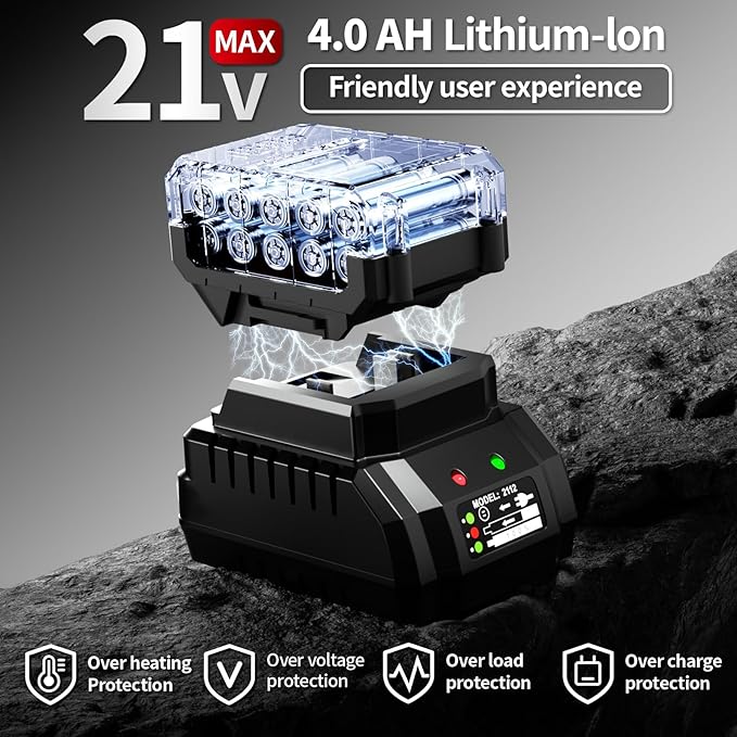 Cordless Impact Wrench 1/2 Inch, 406Ft-lbs (550N. M) Brushless Impact Gun Kit, 3000RPM High Torque Power Impact Wrench, 4.0Ah Battery & Fast Charger, Electric Impact Driver for Car Home