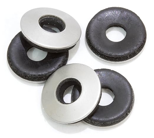 Bolt Dropper #10 x 1/2" OD Stainless Steel EPDM Washers - 100 pcs, Neoprene Bonded Sealing Washers - Washer Seals - Rubber Backed Washers - Leak-Proof Seal, Withstands Wet Environment - Pack of 100