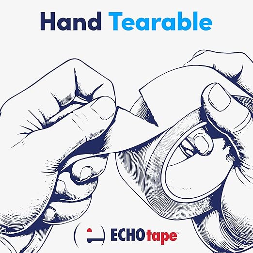 ECHOtape DC-M158A Clear Double Sided Polyester Tape for General Purpose Mounting and Bonding | Thin Double Sided Tape for Everyday Use | High Tack Adhesive Tape | 2 Sided Tape, 0.94 in x 54.6 yds