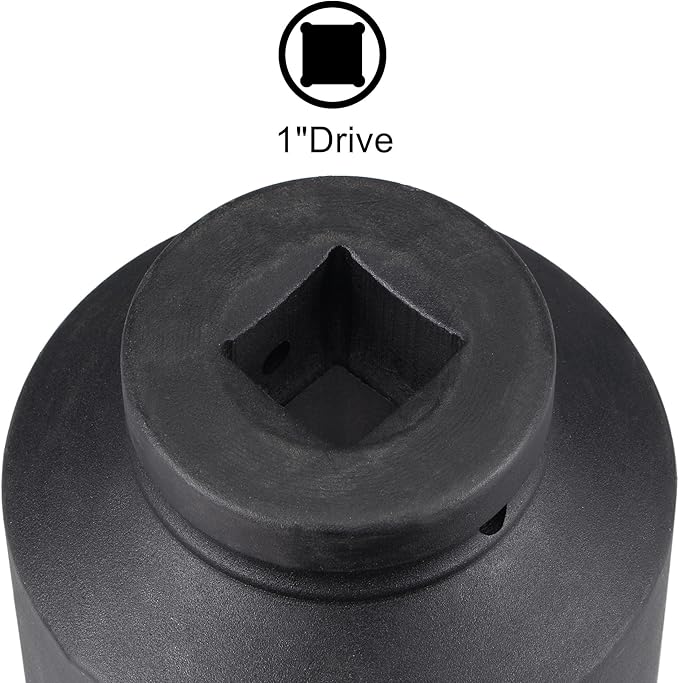 uxcell 1-Inch Drive 75mm 12-Point Impact Socket, CR-MO Steel 100mm Length, Standard Metric Sizes