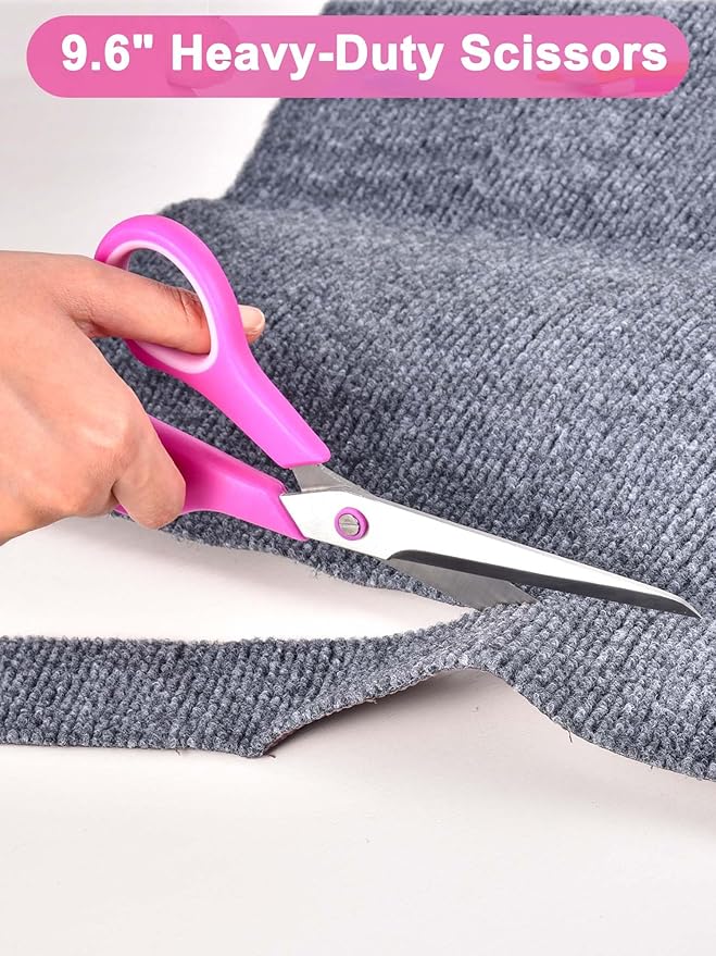 Craft Scissors Set of 4, Scissors All Purpose, Sharp Blades, Ergonomic Semi-Soft Rubber Grip, Suitable for Office, Home, School, Sewing, Fabric, Art Craft Supplies, 9.6", 8.5", 6.4", 5.5"
