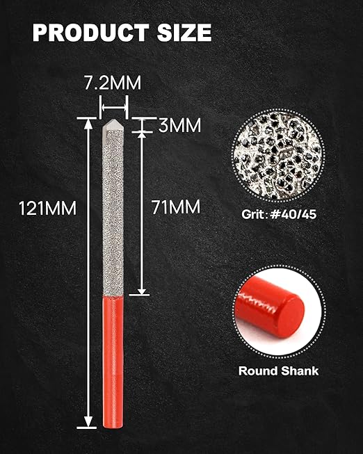 DT-DIATOOL Diamond Mortar Raking Bit - Tuck Pointing Bit with Carbide Tipped for Granite Marble Concrete Masonry Stone Removals Vacuum Brazed Bit (7.2 * 74mm)*5