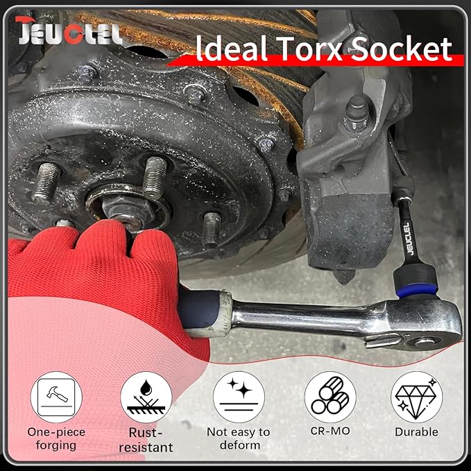 T40 Torx Bit Socket, 1/2" Drive Torx Star 6 Point Impact Bit Socket, 3-Inch, Cr-Mo Steel, Screwdriver Adapter for Electric Ratchet Wrenches Fastening Screws Hand Repair