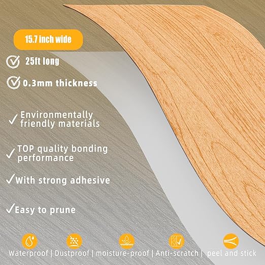 GSCIT Club Wood Grain Repair Tape, 15.7 inch X 25ft Self Adhesive Maple Grain Repair Patch for Tables, Chairs, Baseboards, Doors, Windows, Floors, Handicraft DIY.