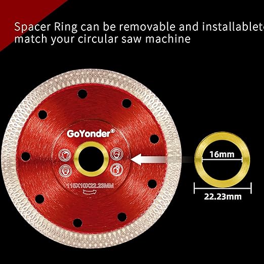 GoYonder 4.5 Inch Super Thin Diamond Saw Blade for Cutting Porcelain Tiles,Granite Marble Ceramics