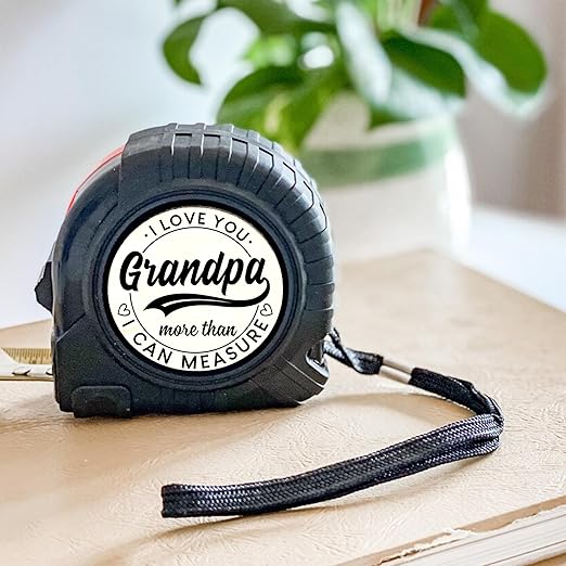 Grandpa Gifts - Grandpa Birthday Gifts from Granddaughter, Grandson, Grandkids - Best Gifts for Great New Promoted to Grandpa - Woodworking Carpenter Measuring Tape