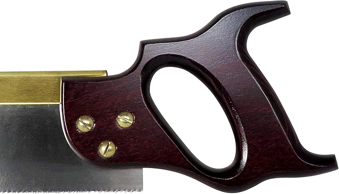 Lynx Thomas Flinn Taytools British 10 inch Tenon Saw with Stained Beech Handle 15 TPI and Filed for Crosscutting