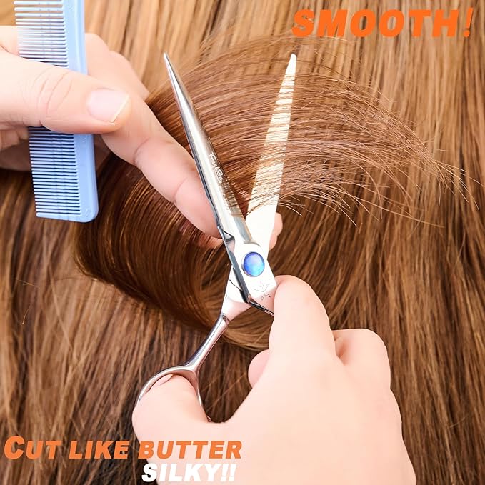 High-end Professional Extremely Very Sharp Barber Hair Cutting Scissors Hairdresser Shears For Hair 6.6 Inch Haircut Scissor Made Of Dynamic Stainless Steel For Hairdressing Salon Home Use