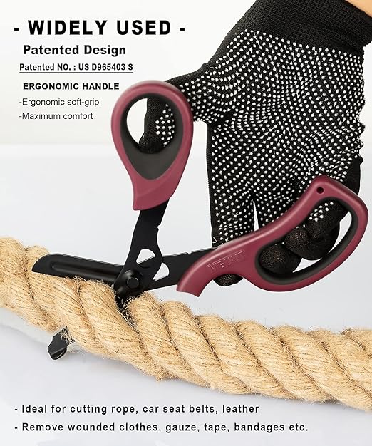 MEUUT 2 Pack Trauma Shears Patented Bandage Scissors - Medical Supplies with 8 inch Heavy Duty Medical Scissors for EMT Workers Nurses