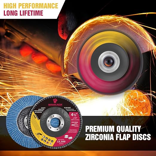 120 Grit Zirconia Flap Disc 4-1/2" x 7/8-Inch Abrasive Sanding Disc Bevel Type 29 Angle Grinder Edge Grinding Wheel for Stainless Steel and Metal (Pack of 10)