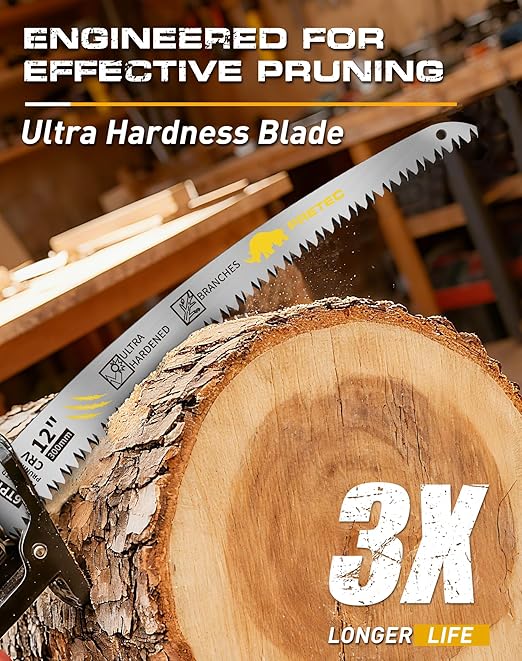 Japanese Teeth Reciprocating Saw Blades 12 Inch, Arc Edge Wood Pruning Reciprocating Saw Blades 6TPI Tree Trimming, Wood Cutting, Cr-V Reciprocal Saw Blades Better Wear Resistance, (5 Pack)