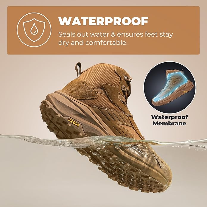 NORTIV 8 Men's Wide Toe Box Hiking Boots Low Drop Waterproof Outdoor Trekking Camping Winter Snow Shoes Katahdin