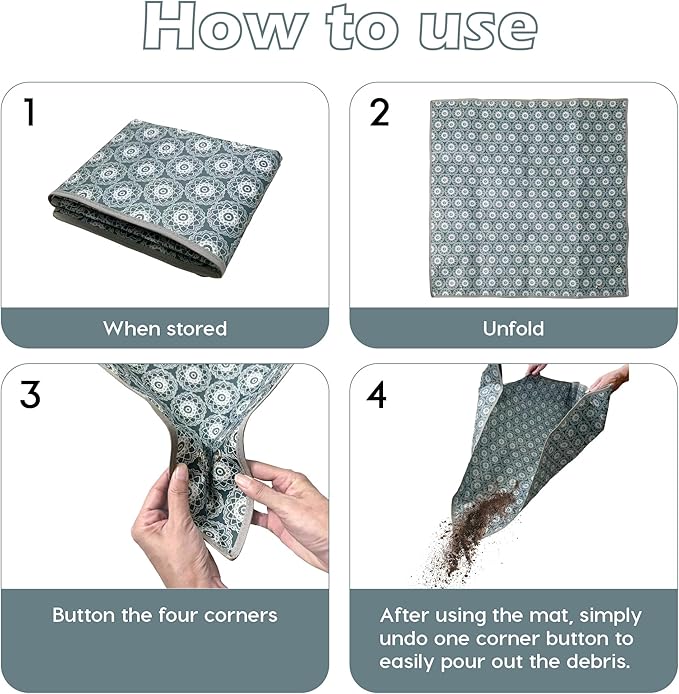 Heavy-Duty Waterproof ??Indoor Plant Transplanting & Mess Control Mat, Thick Succulent Potting Tray for Soil Change, Spill-Proof Gardening & Pet Grooming Mat (M - 29.5" X 29.5")